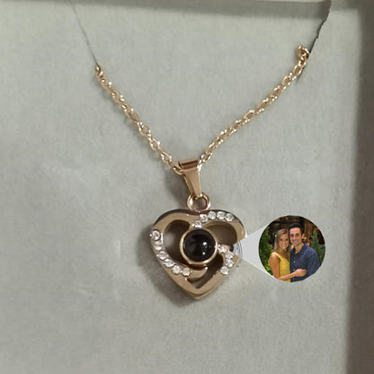 Spiral Heart Projection Necklace